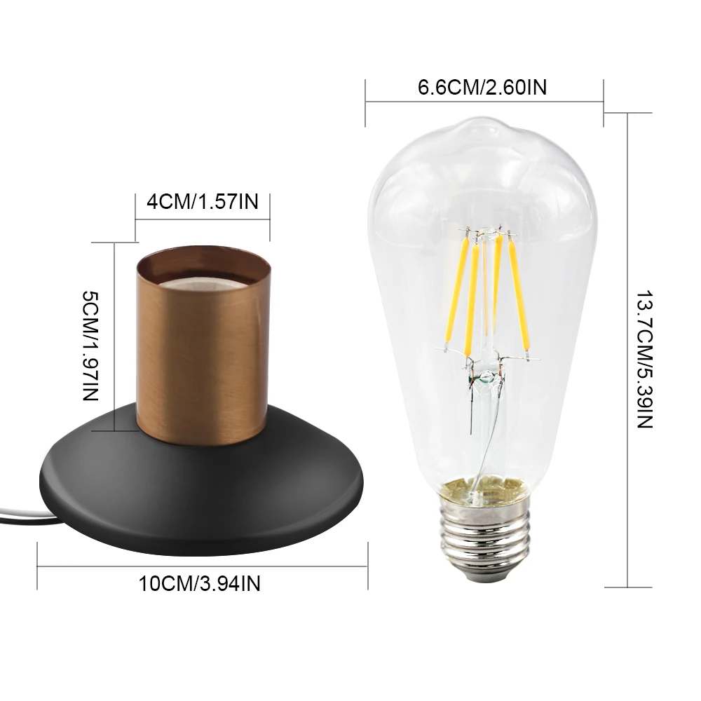 Минималистичный винтажный светильник для коридора потолочный с 5 Вт Led E27 Edison