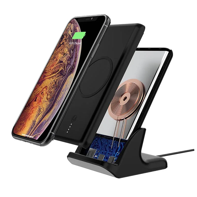 Беспроводное зарядное устройство QI 10000 мА портативное для iPhone 11 pro Max XS X Samsung