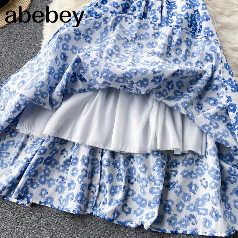 

Design Print Strap Dress Women Korean Sleeveless A-line Dresses Summer Bohemian Off Shoulder Beach Sundress