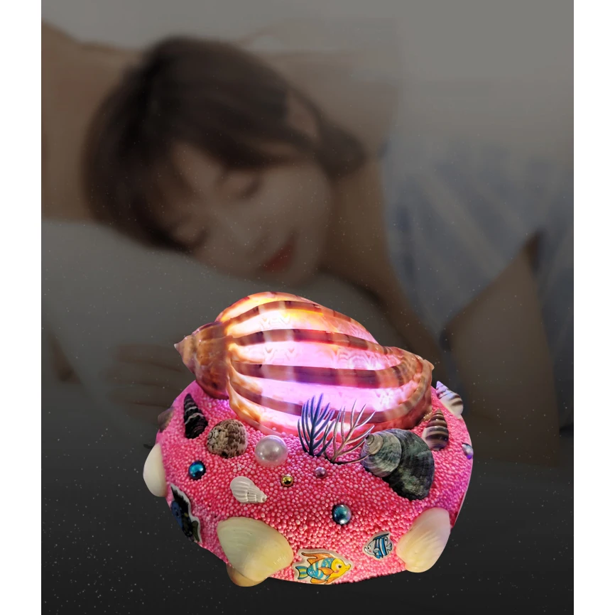 

Ночник Aqumotic в виде ракушки, готовый светильник для рукоделия, Детская прикроватная беспроводсветильник для безопасности, подарок «сделай с...