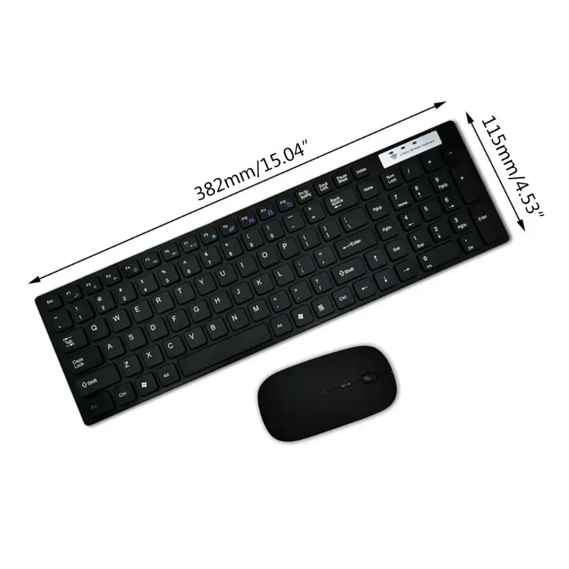 

Universal Silent Ultra-thin 2.4G Wireless Keyboard and Mouse Set for Laptop PC