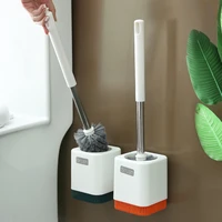 long bathroom toilet brush holder space soft without punching tools toilet brush set artifact escobillero wc household items dh5