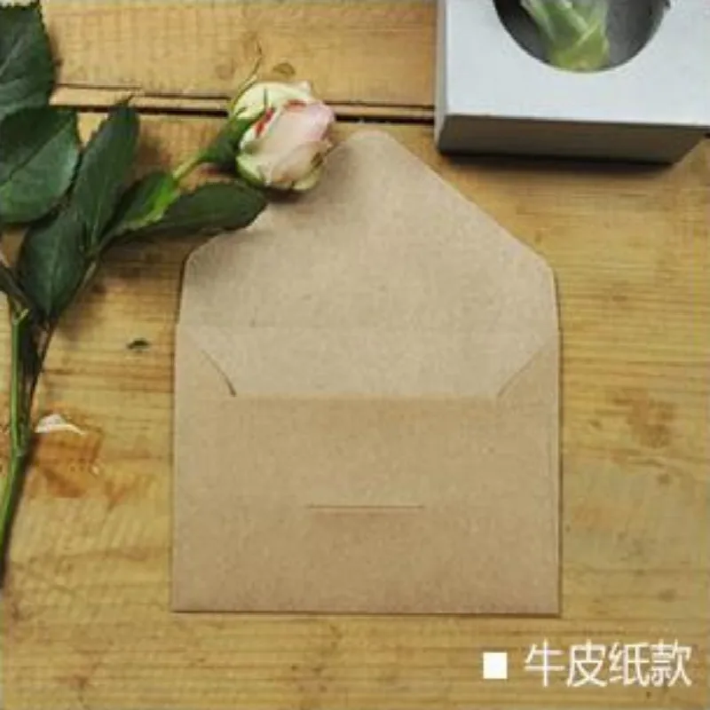 brown envelope 50 шт./1 набор, белая, коричневая, черная крафт-бумага, конверты, винтажный Европейский стиль, конверт для карт, скрапбукинг, подарок - Цвет: brown envelope