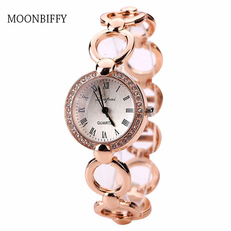 Горячие модные роскошные женские часы с браслетом из нержавеющей стали