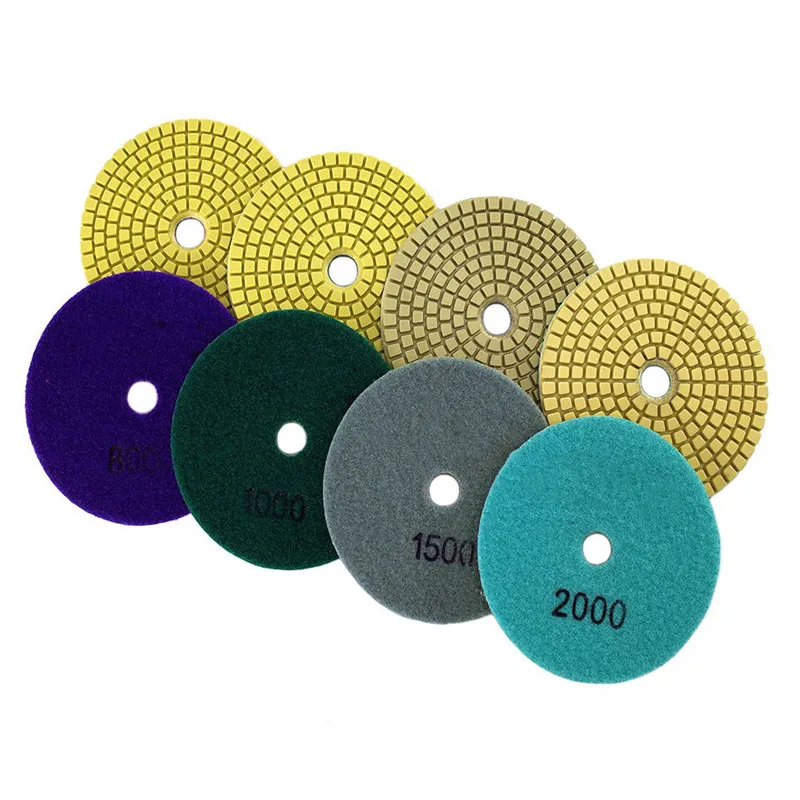Комплект шлифовальных пластинок с алмазным напылением 17 шт. 4 дюйма 100 мм для