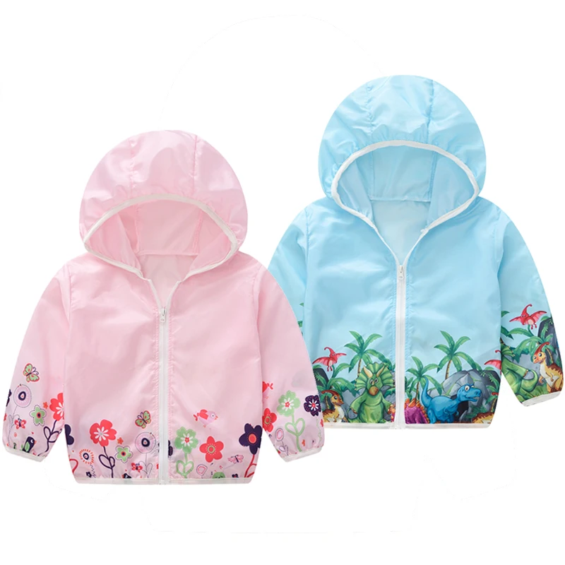 Детское летнее пальто на молнии с мультяшным принтом 2 цвета|Тренч| |