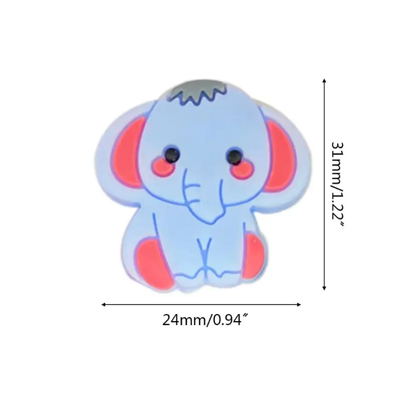 

5 Pcs/Pack Baby Cute Cartoon Elephant Teether Silicone Beads Molar Soother Toys