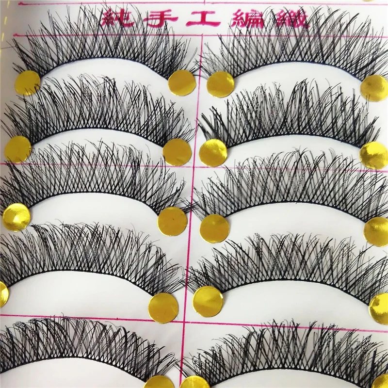 YOKPN 10 пар тайваньских накладных ресниц ручной работы естественный нюд макияж