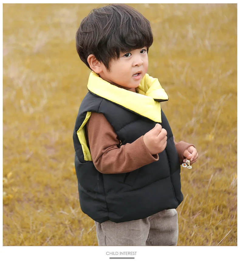 

2019 autumn and winter new children's vest stand collar men and women children's wear outside wearing down cotton warm vest