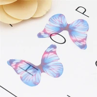 50pcs organza ethereal butterfly artificial butterfly diy craft supplies jewelry earrings making material accessories 3 5x3 1cm