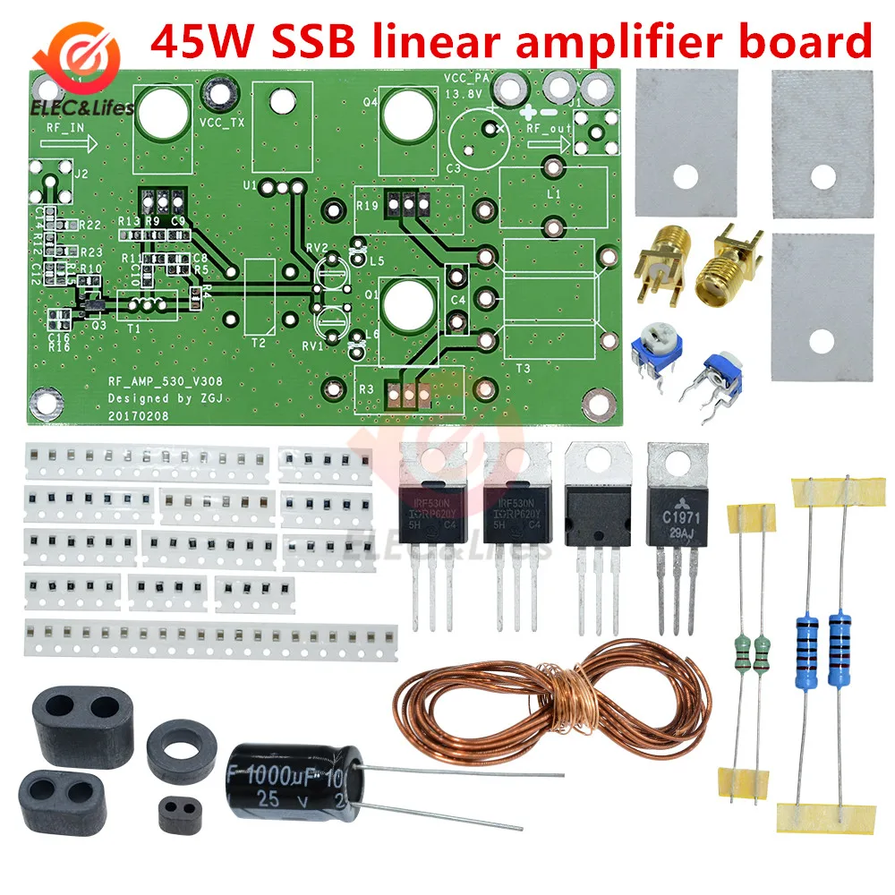 45W DIY Kit 45 Вт 70 Вт SSB Линейный Усилитель Мощности HF доска DIY комплект для YAESU FT-817 KX3 радио трансивер звук динамик модульное Amplificador - Цвет: 45W DIY Kit