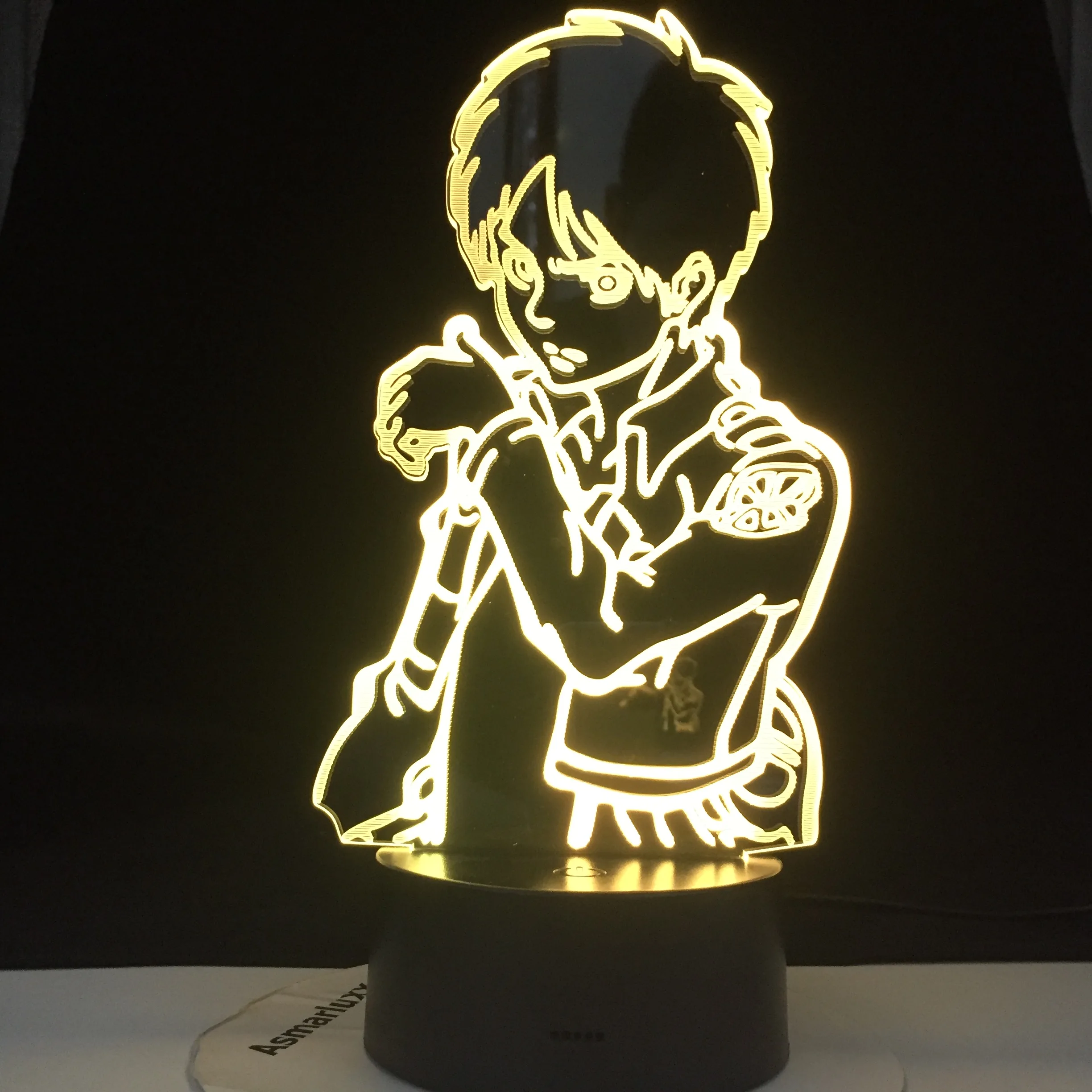 

Eren Yeager Figure Acrylic 3d Lamp Home Room Decor Nightlight Dropshipping Battery Powered Led Night Light Attack on Titan Gift
