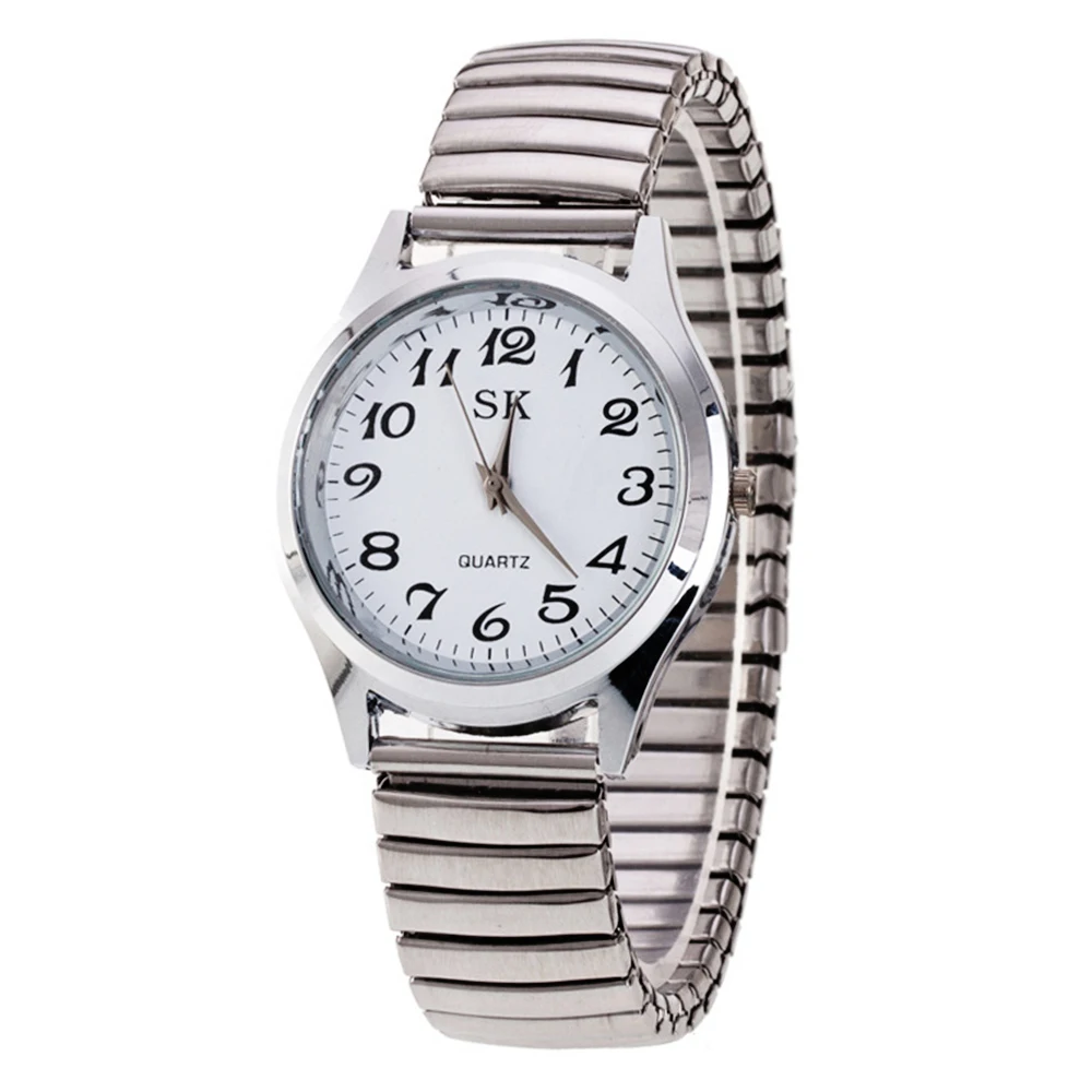 Часы наручные кварцевые для мужчин и женщин модные эластичные с резинкой на