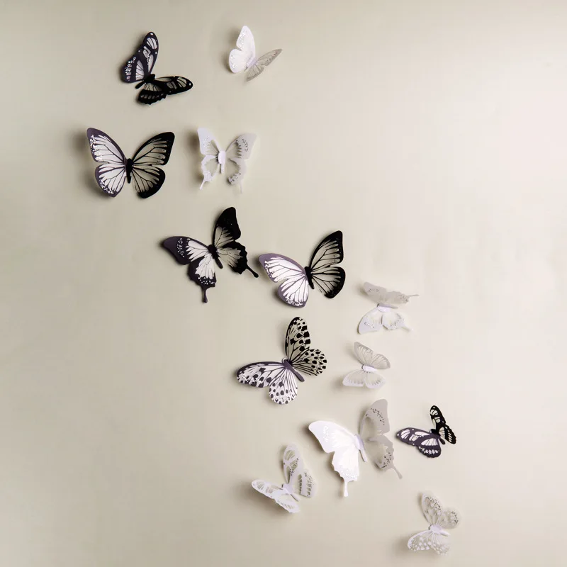 

18pcs/lot 3D Crystal Butterfly Wall Stickers Creative Butterflies with Diamond Home Decor Kids Room Decoration Art Wall Decals