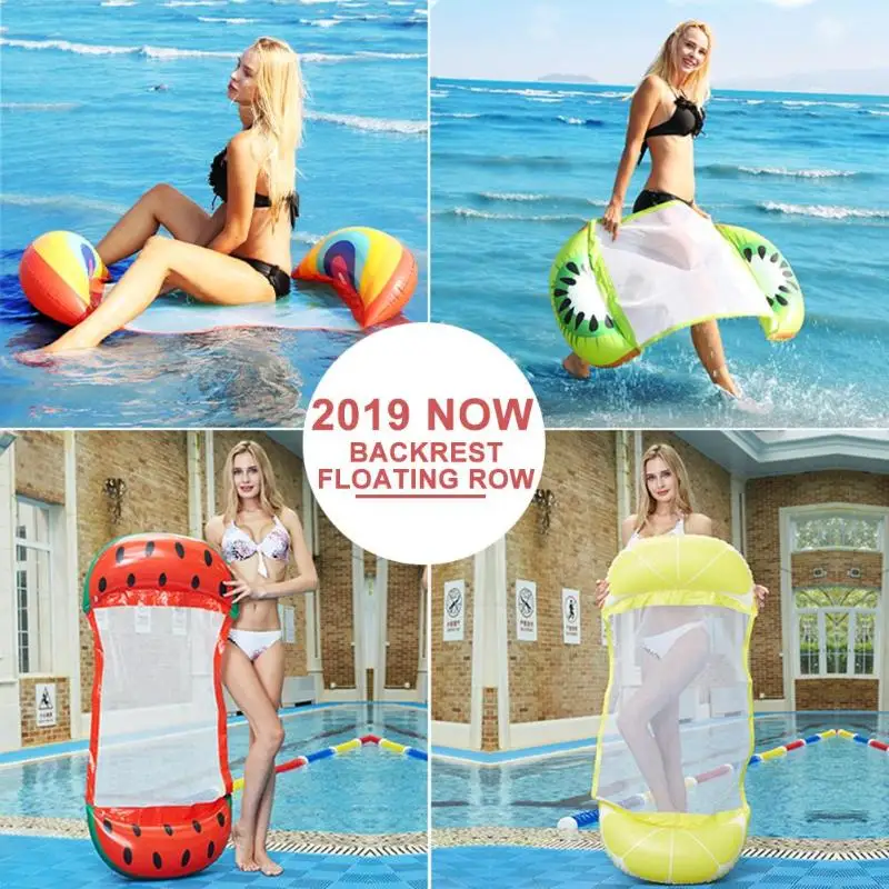 1PC Inflatable Pool Float Bed Water Sport Recreation Floating Row Foldable Floating Bed Recliner Seat Water Relaxation Swimming