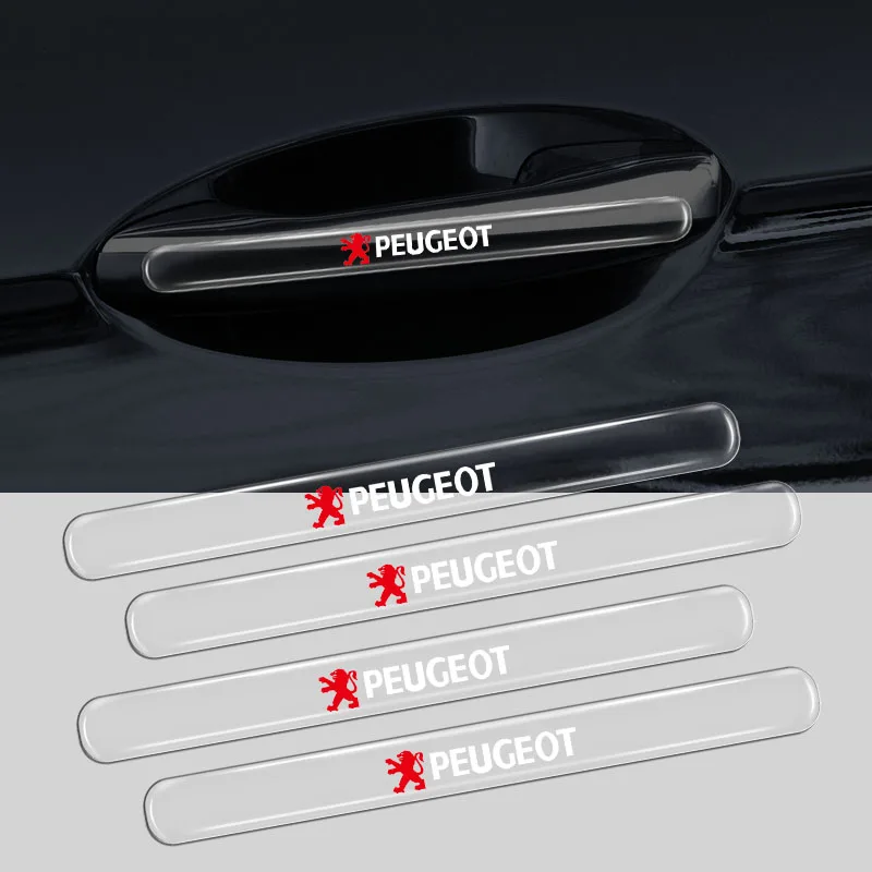 

Car Door Handle Transparent Scratches Protective Protector Films Stickers for Peugeot 206 207 208 307 308 407 2008 3008 5008 RCZ