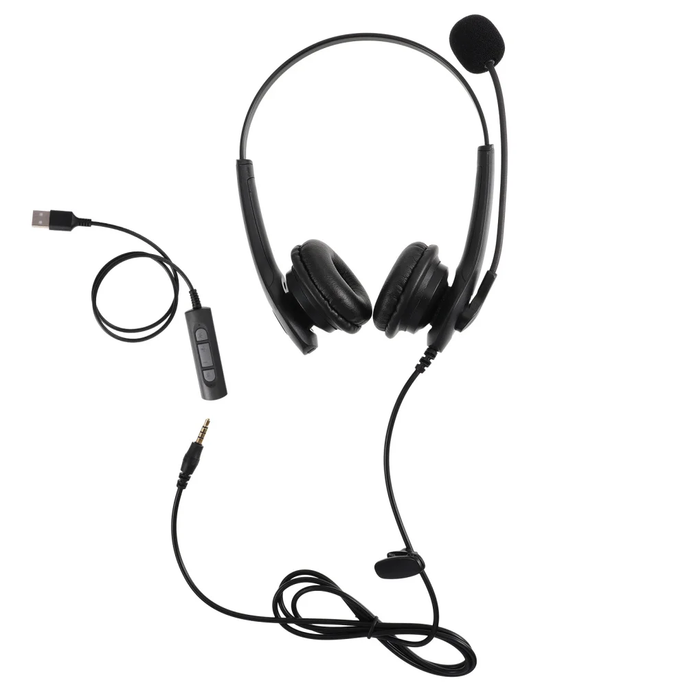 

1pc Wire Control Computer Headset PC Headphone USB Call Center Headphone