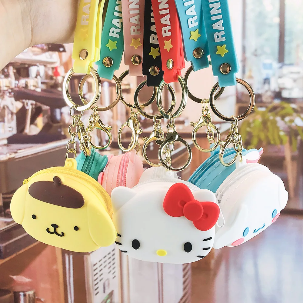 

Fashion Anime Innovative Cartoon Cute Doll KT Cat Frog Keychain Hanging Chain Student Bag Pendant Coin purse Keychain Hanging