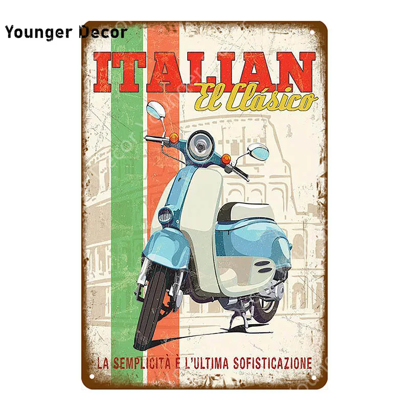 Европейский автомобильный гараж металлический знак итальянский скутер Vespa