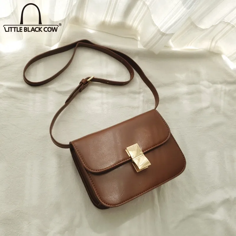 

2022 Spring New Crossbody Bags Fashion Womens Casual Small Square Bag Hasp Korean Style PU Leather Vintage Shoulder Bags