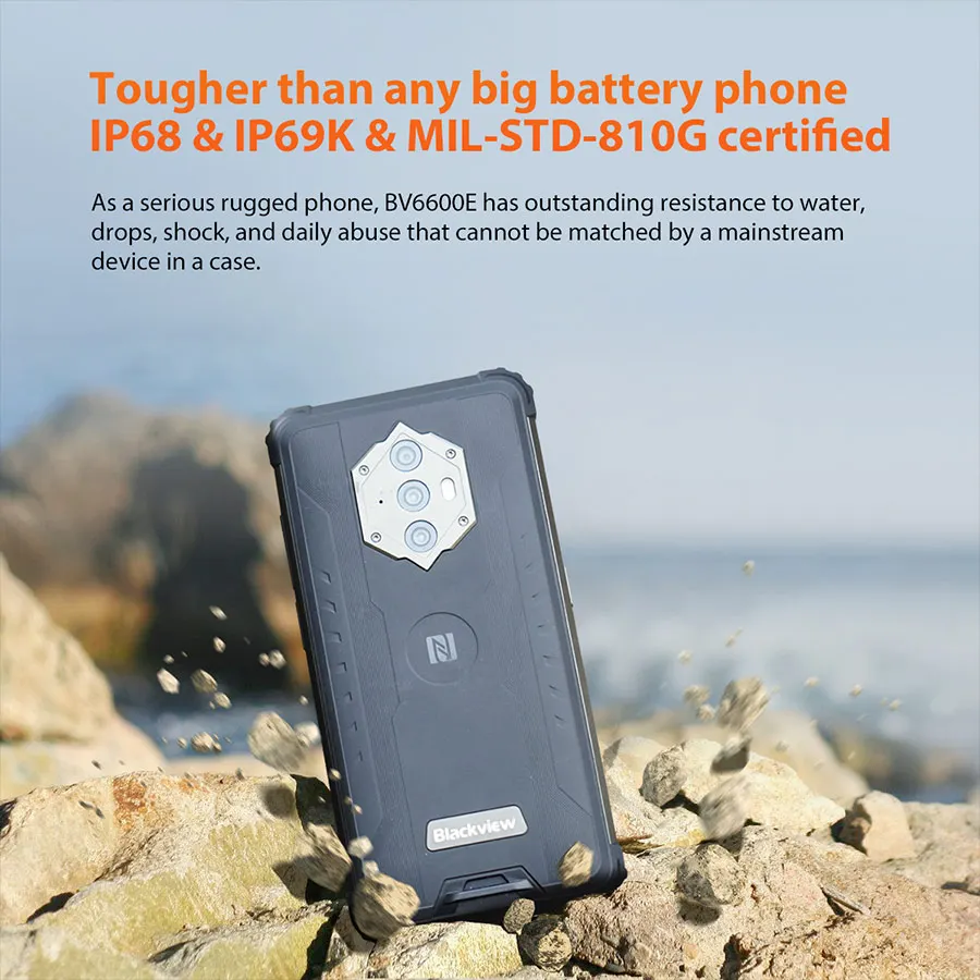 Смартфон Blackview BV6600 защищенный IP68 8580 мАч 4 + 64 ГБ 5 7 дюйма 16 МП NFC Android 10 | Мобильные
