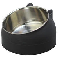 200ml slanted dog bowl stainless steel anti slip bowl puppy cat food water drinker pet neck protection dish for pets