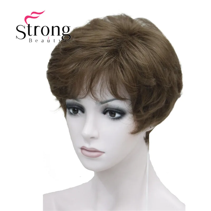 StrongBeauty женские парики пушистые естественные кудрявые короткие синтетические волосы Полный парик 11 цветов