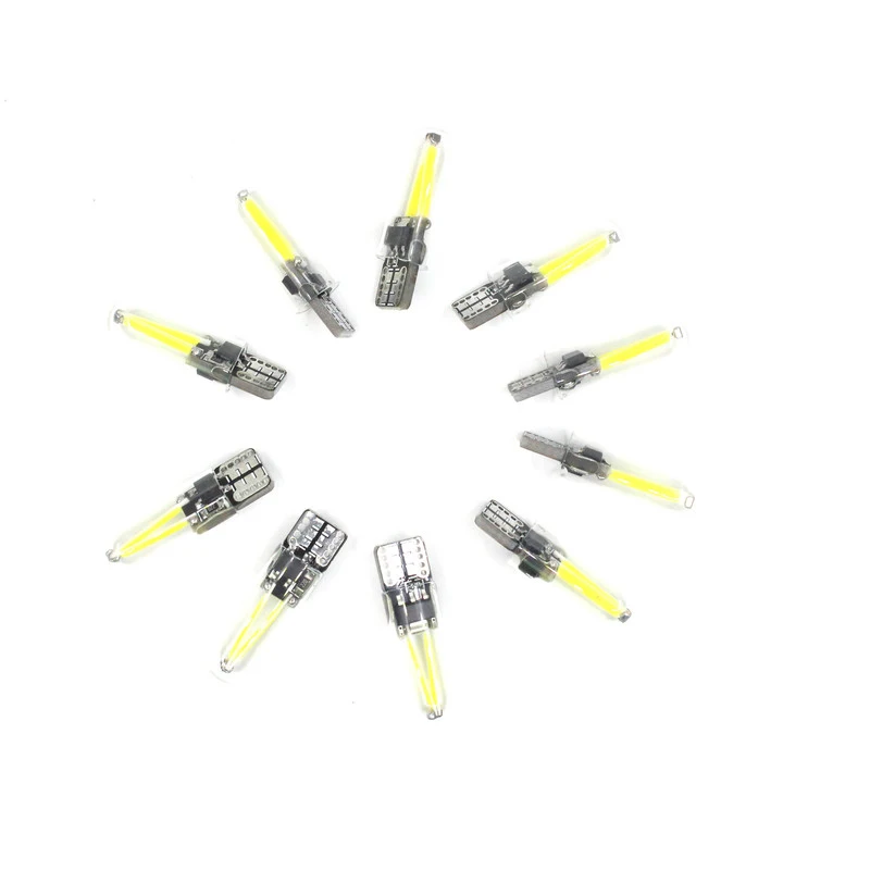 10 шт. очень яркий светодиодный купольная лампа T10 COB W5W Стекло светильник 12V