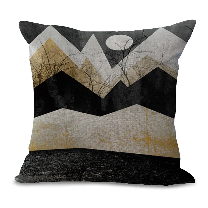 

Fashion Geometric Abstract Color Printing Pillowcase Office Sofa Peach Skin Fabric Cushion Cushion Wholesale