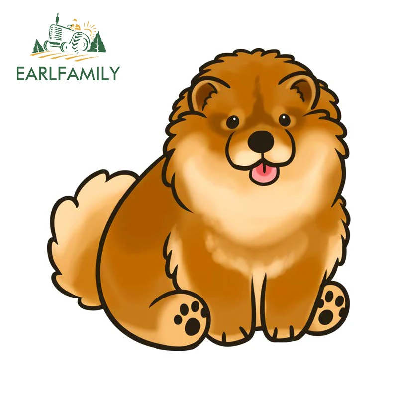 

EARLFAMILY 13cm x 13cm Cute Chow Chow Car Sticker Vinyl Window Trunk Laptop Wall Animal Decal Fuuny Pet Dog Stickers