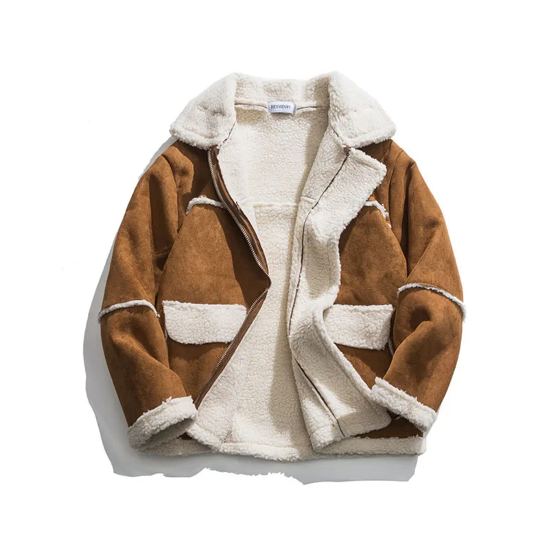 Мужские шерстяные теплые куртки KIOVNO пальто с флисовой подкладкой осенние