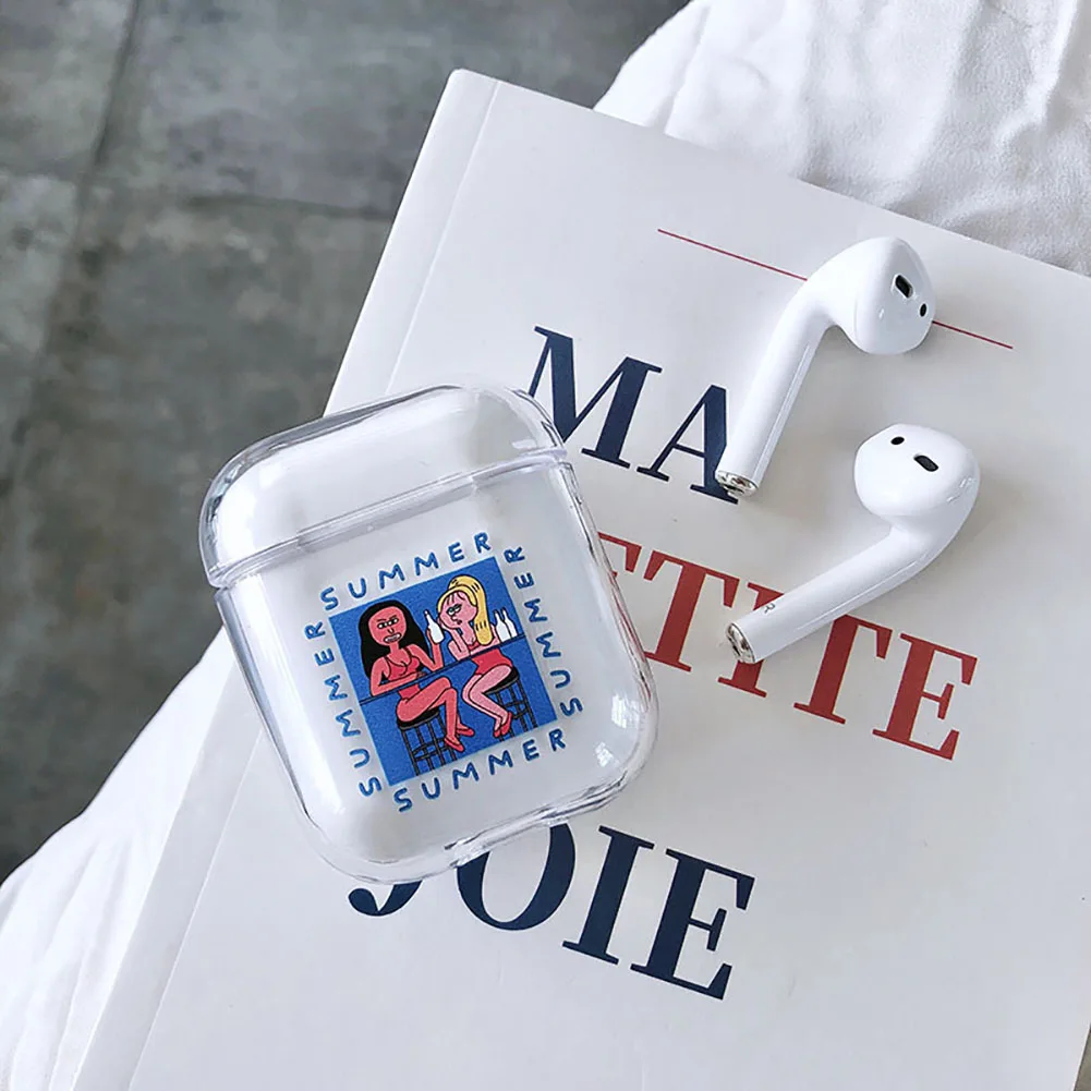 Модный мультяшный Прозрачный чехол для беспроводных наушников пылезащитный