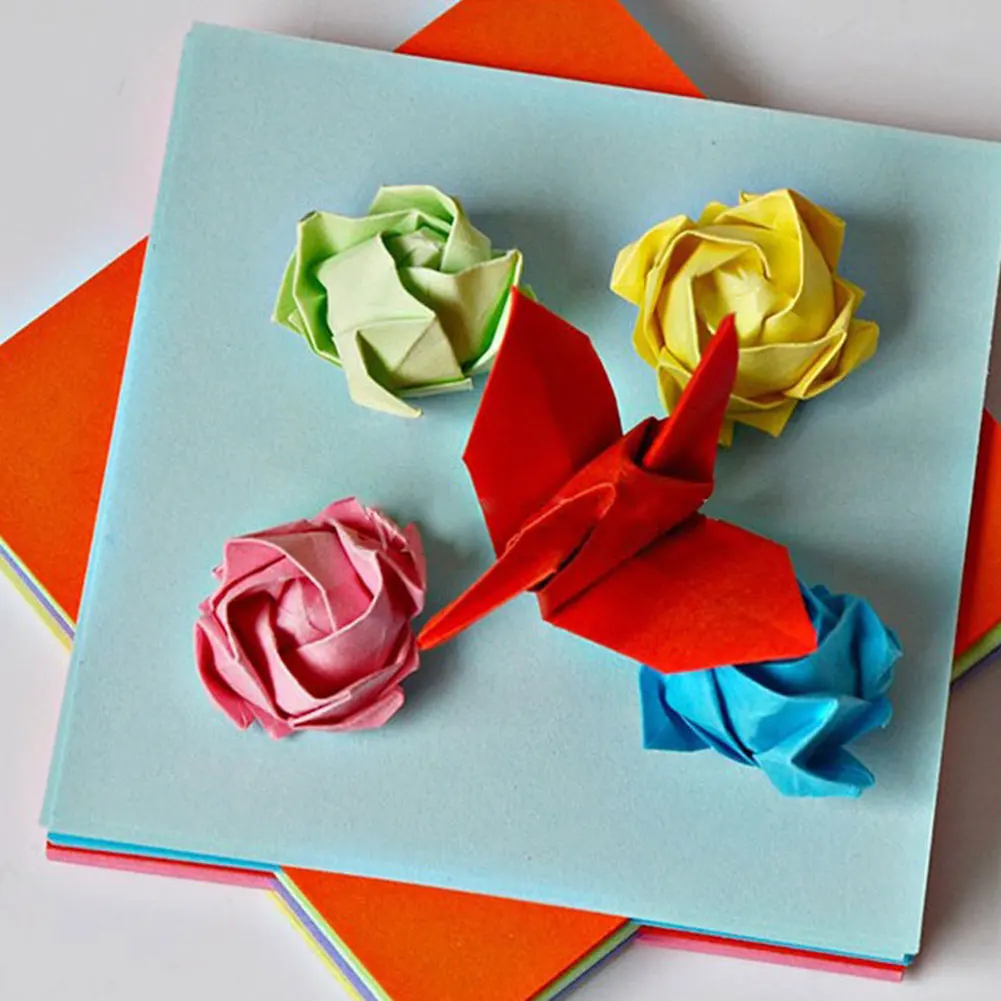 Mix Scrapbooking Double Sided Hobby Origami Handmade Square Handcraft 10CM Paper Color 100Pc Hand Sheets Colorful Decoration | Дом и сад