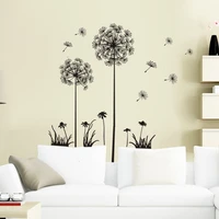 black romantic dandelion sofa bedroom tv background sticker pvc wall sticker decals for furniture wall stickers