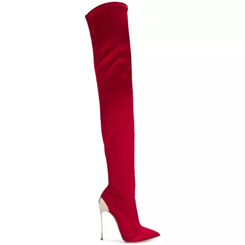 

Elastic cloth high tube Knee Boots show long boots women's shoes large women's boots women's boots solid color