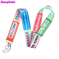 welcome sign lanyard multi function mobile phone key strap rope diy fashion neckband mobile phone decoration id card holder r642