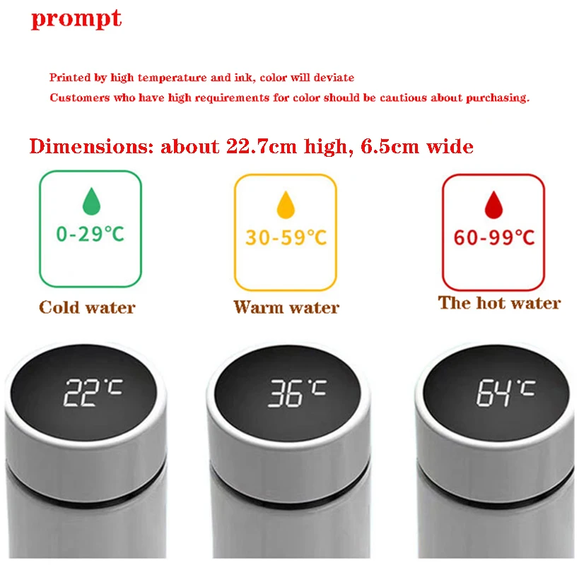 

Anime Demon Slayer Print.304 Stainless Steel Double-Wall Thermos Cup with Intelligent Display Temperature Anime Fans Gift