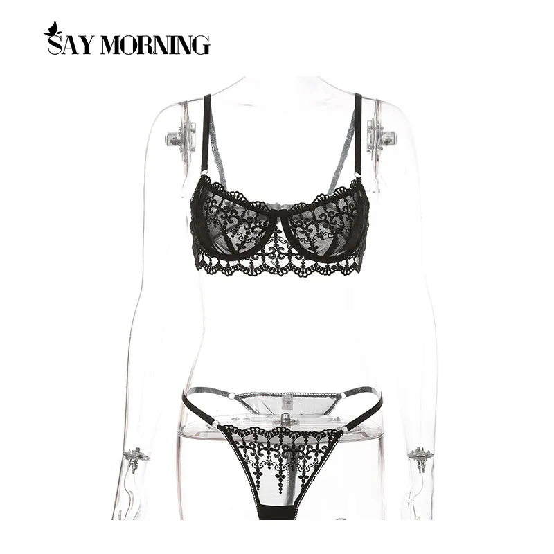 Изящные сексуальные комплекты нижнего белья с кружевом ультратонкое женское