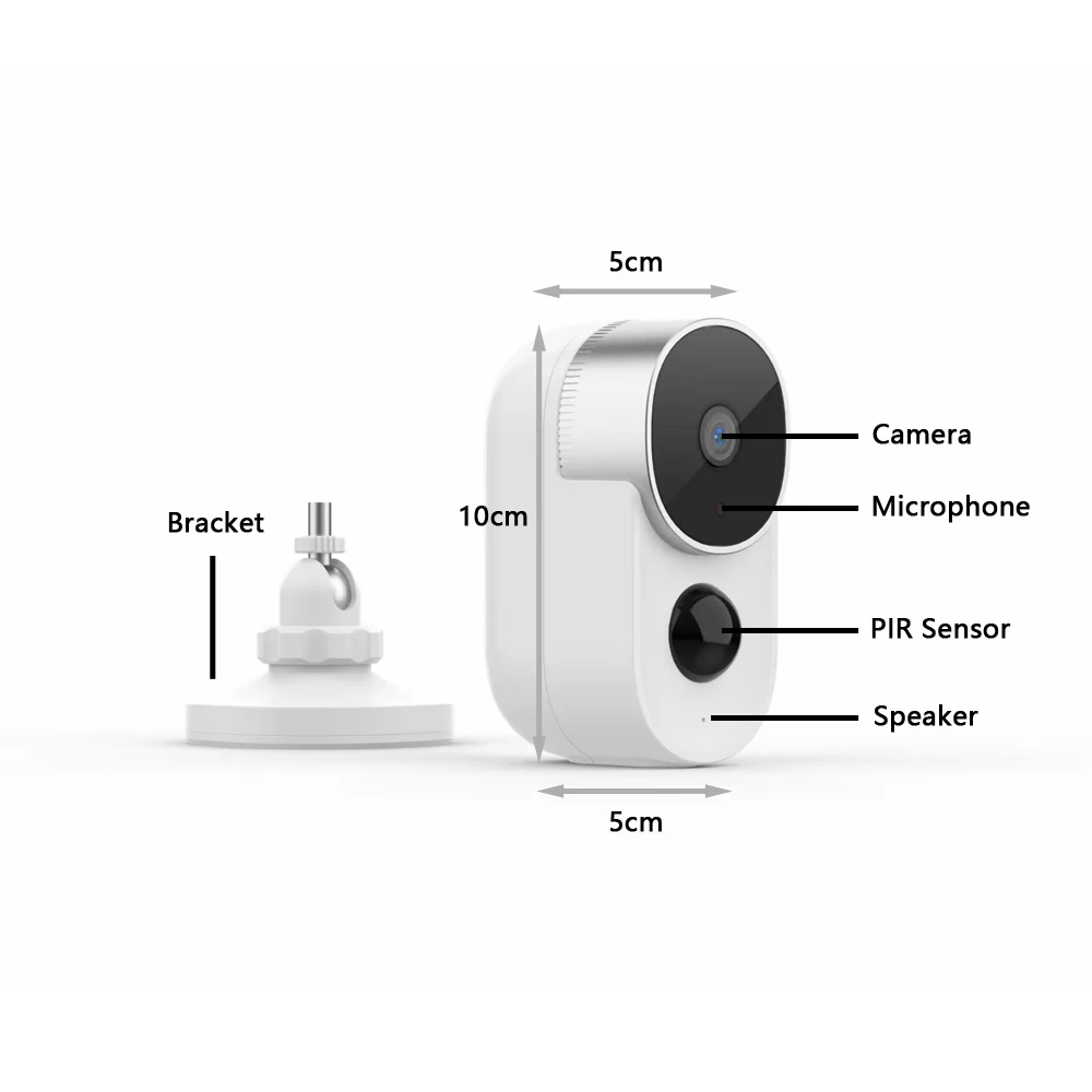 Беспроводная IP камера 1080P HD с Wi Fi и встроенным литиевым аккумулятором на 10400 мА ·