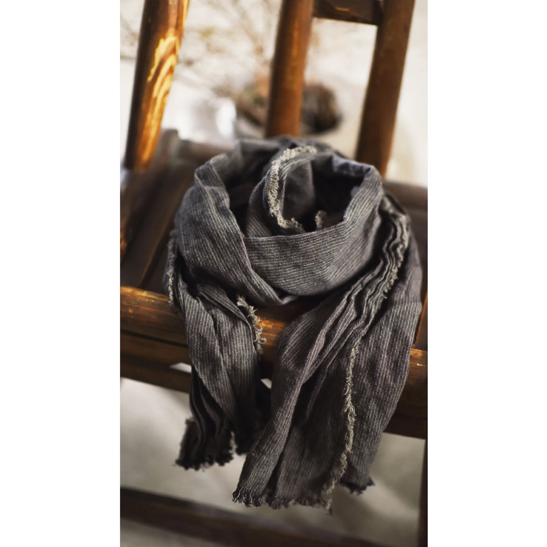 Женские Простые рваные хлопковые льняные шарфы шарф женский винтажный