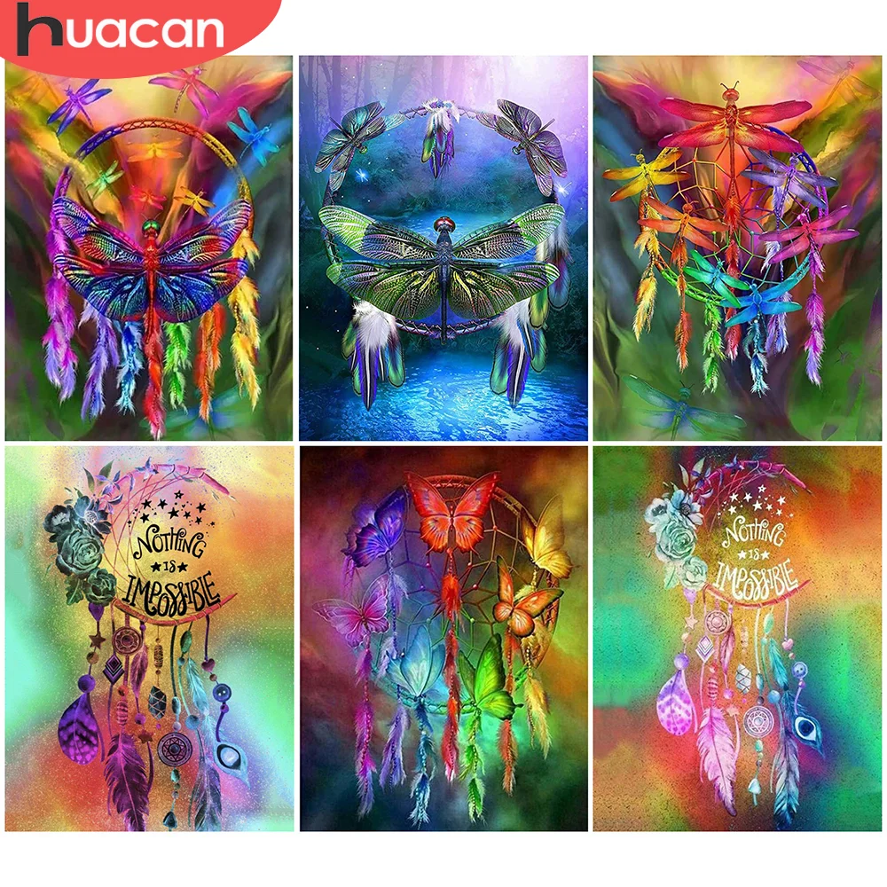 

HUACAN Алмазная картина Стрекоза животное полный квадрат Новое поступление вышивка крестиком Алмазная мозаика мечта перо настенное искусств...