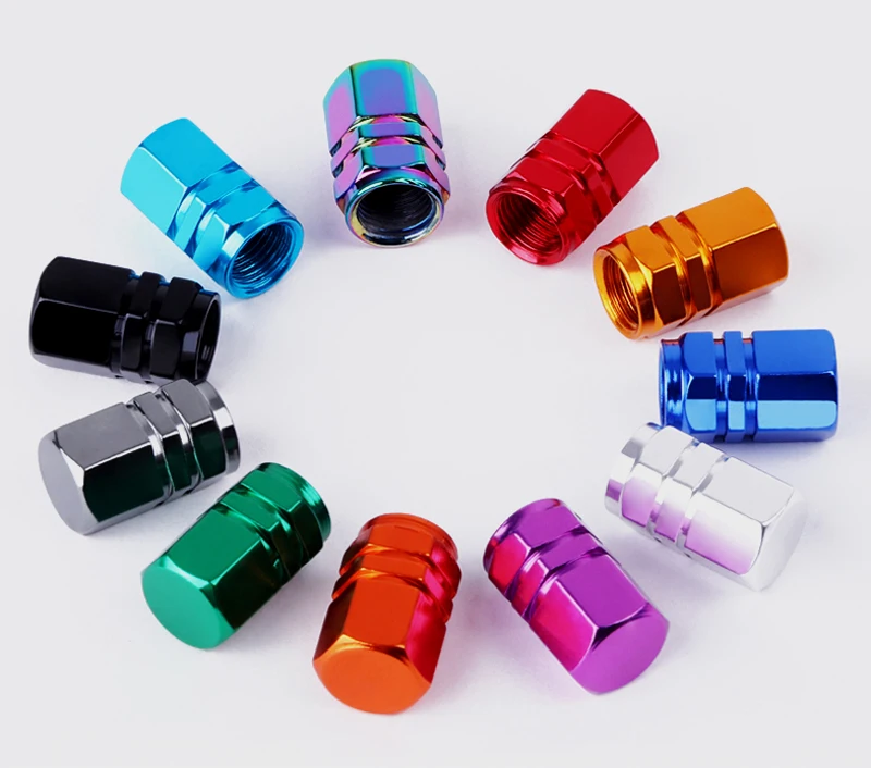 

4pcs Aluminum Hex Tire Valve Stem Caps for Auto Bike Motorcycle Hexagon Valve Covers for US Valves Car-styling Parts Accessories