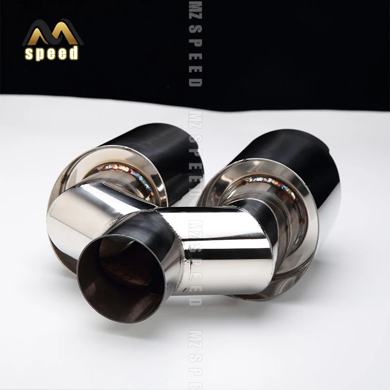 

Accessories stainless steel black and bright face without marked Y-type double outlet straight edge exhaust pipe tailpipe
