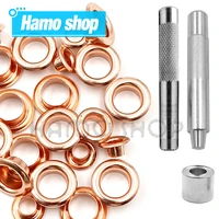 50set rose gold colors metal eyelet grommets with eyelet punch die tool set for diy leathercraft clothing accessories shoes belt