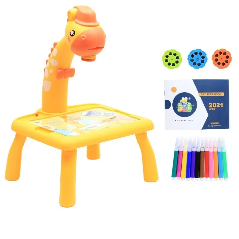 Mini Led Projector Art Drawing Table Light Toy for Children Kids Painting Board Small Desk Educational Learning Paint Tool Craft