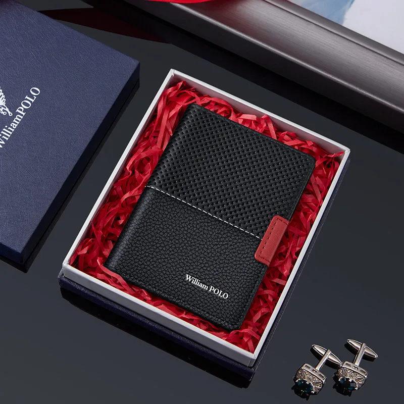 Leather Men's Card Bag Personality Card Holder Vertical Wallet Credit Card Cover High-grade Certificate Bag Short Style Fashion