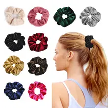 35 Colors Soft Chiffon Velvet Satin Hair Scrunchie Floral Grip Loop Holder Stretchy Hair Band Leopard Women Hair Accessories (4)