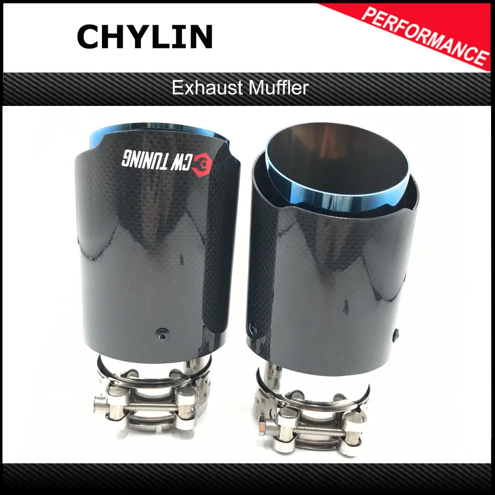 1 шт. 63 мм 101 глянцевое углеродное волокно + синяя нержавеющая сталь универсальный