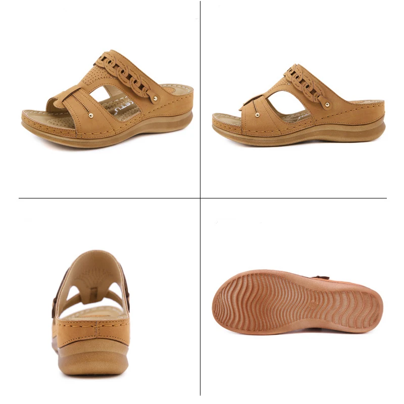 

Summer Ladies Premium Sandals Women Low Heels Walking Slippers Open Toe Comfy Female Slides Fashion Brand Flip Flops