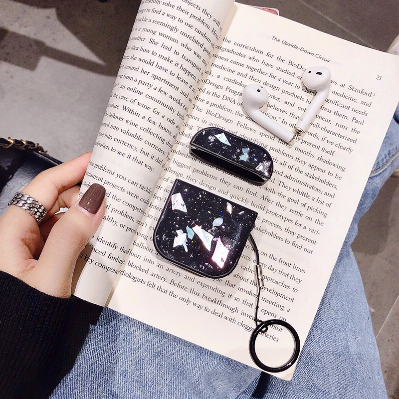Жесткий клеевой чехол с блестками для Apple Airpods противоударный чехол для Apple гарнитура для Airpods чехол s Для Air Pods защитный чехол